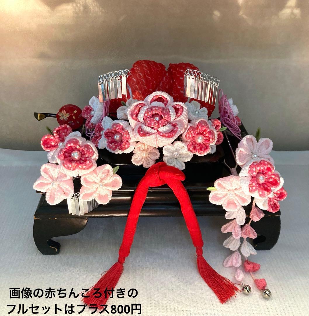 専用　小さめさん対応　勝山簪　花簪ビラ簪　平打ち簪　Uピン簪　画像1鹿の子セット