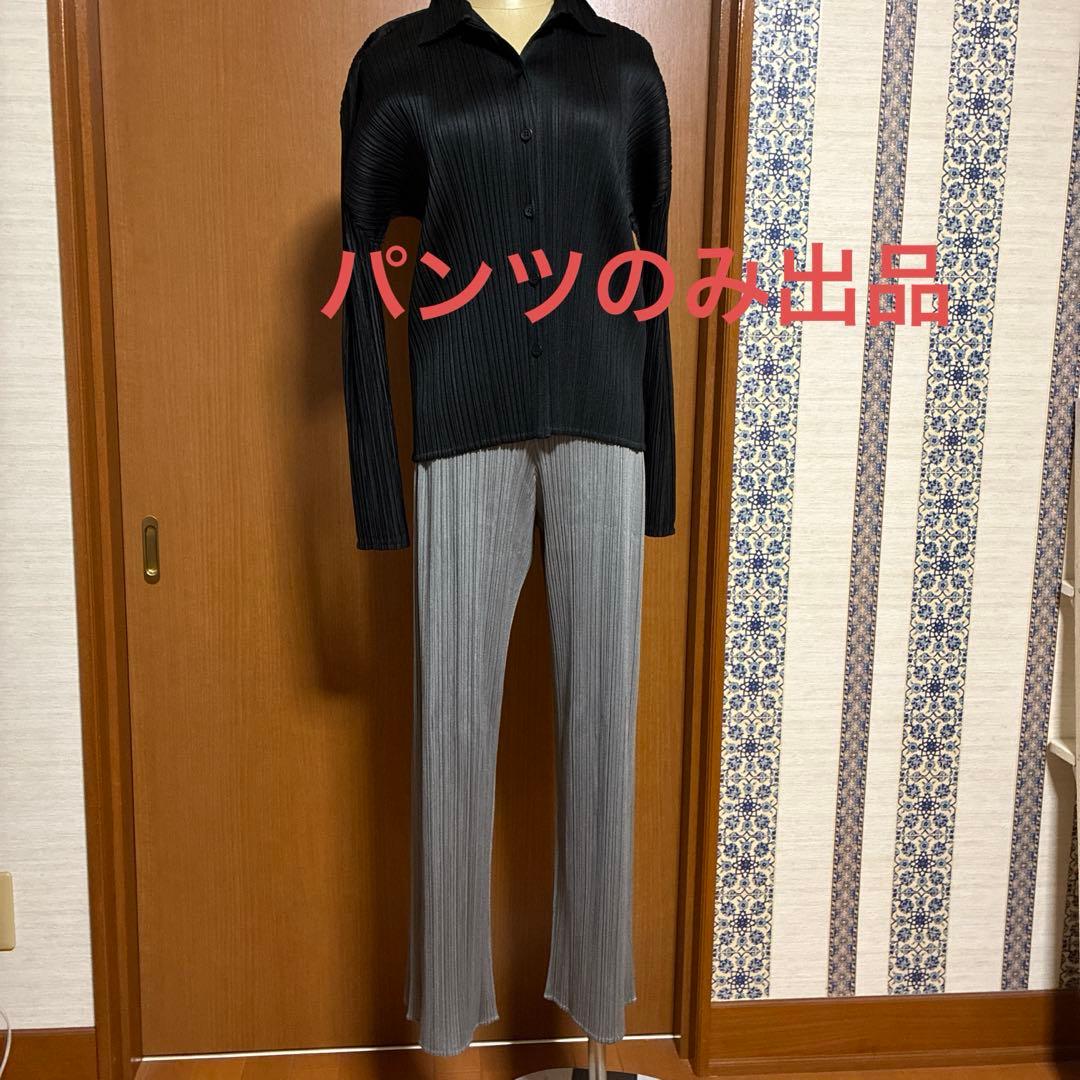 プリーツプリーズパンツ　グレー　S