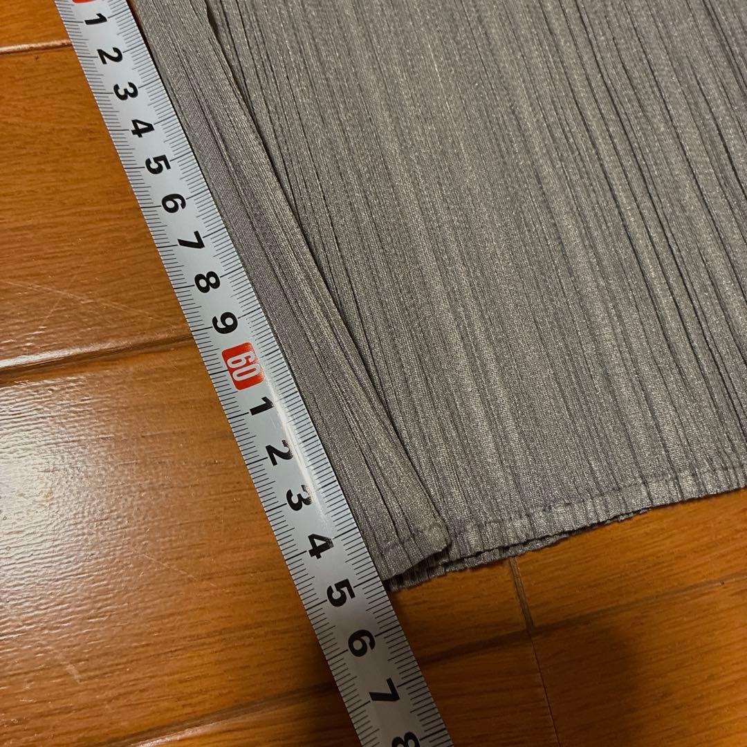 プリーツプリーズパンツ　グレー　S