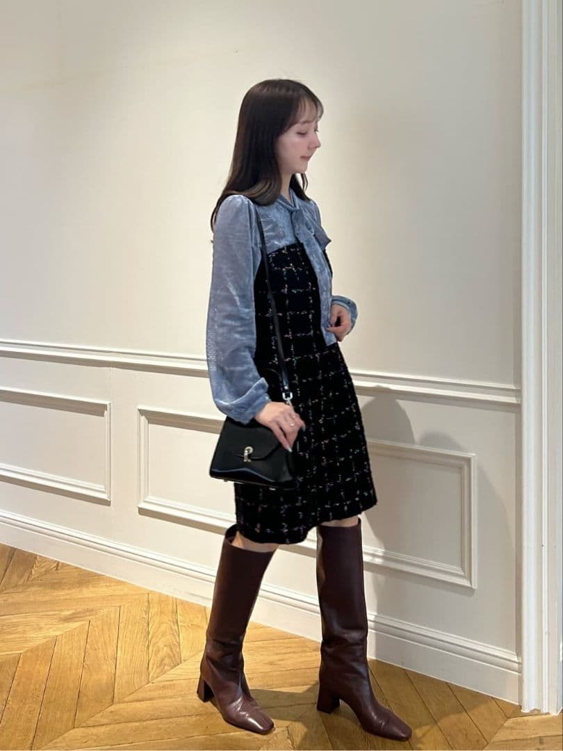 24AW CAMPOREラメツイードベアワンピース