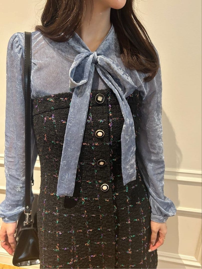 24AW CAMPOREラメツイードベアワンピース