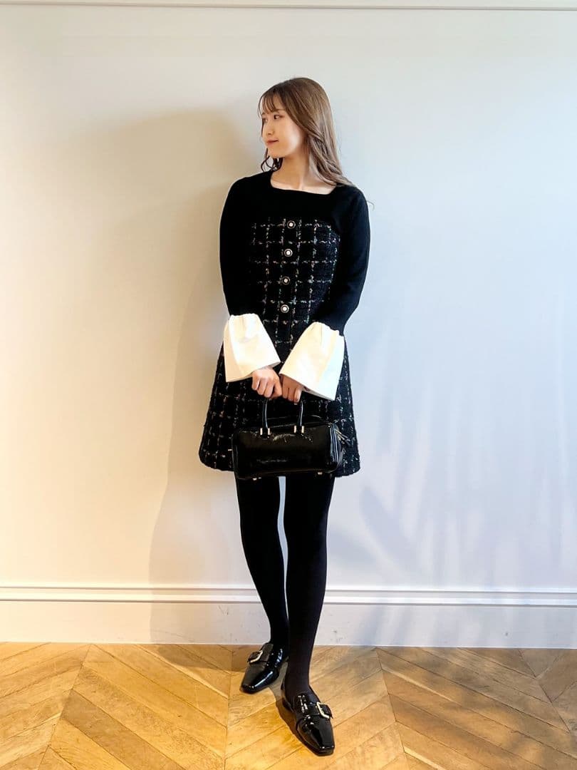 24AW CAMPOREラメツイードベアワンピース