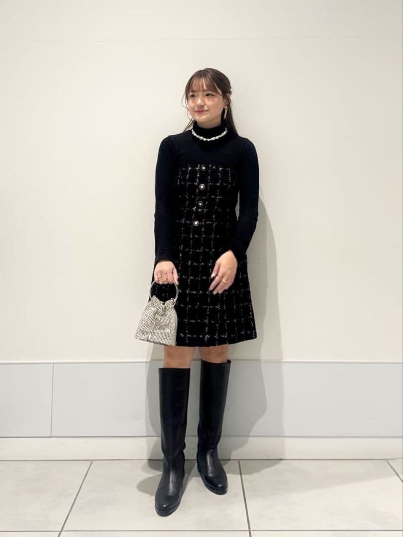 24AW CAMPOREラメツイードベアワンピース