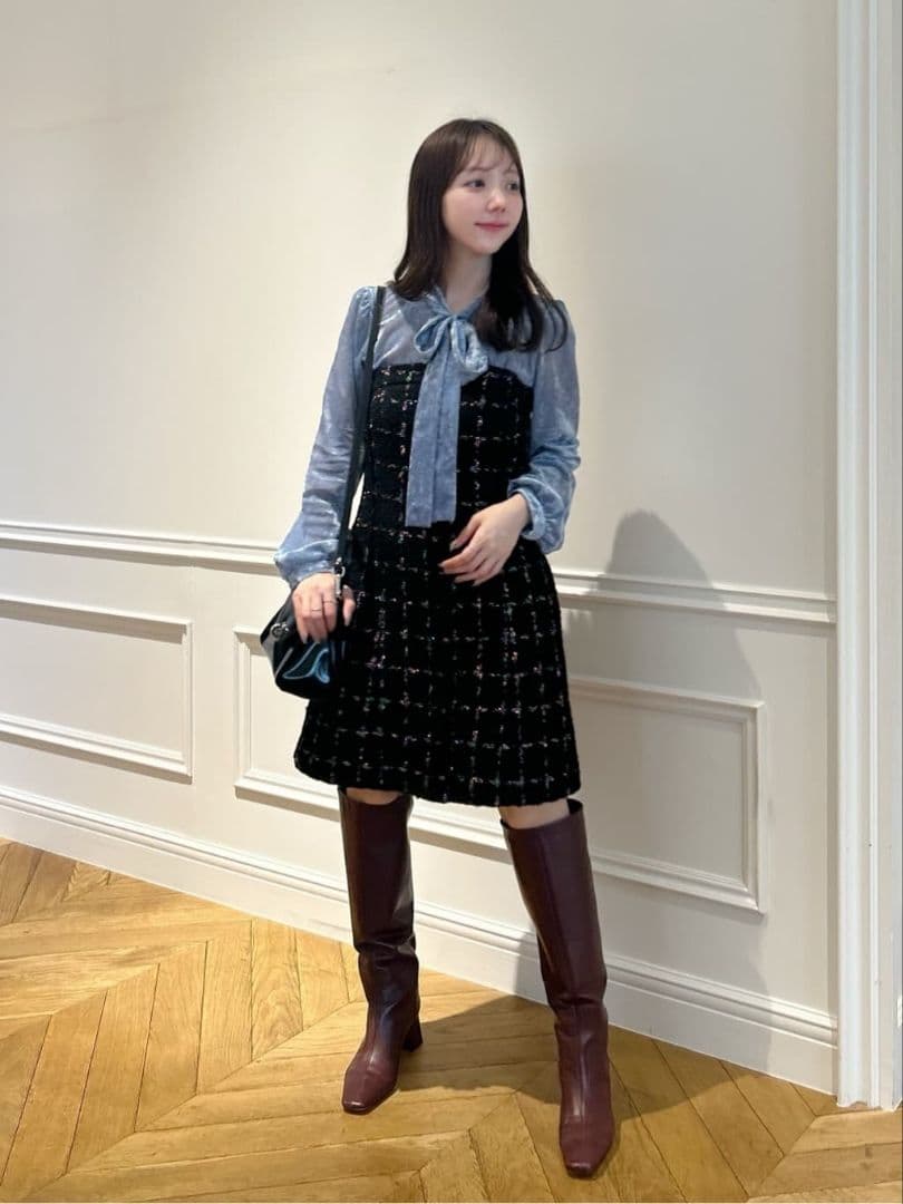 24AW CAMPOREラメツイードベアワンピース