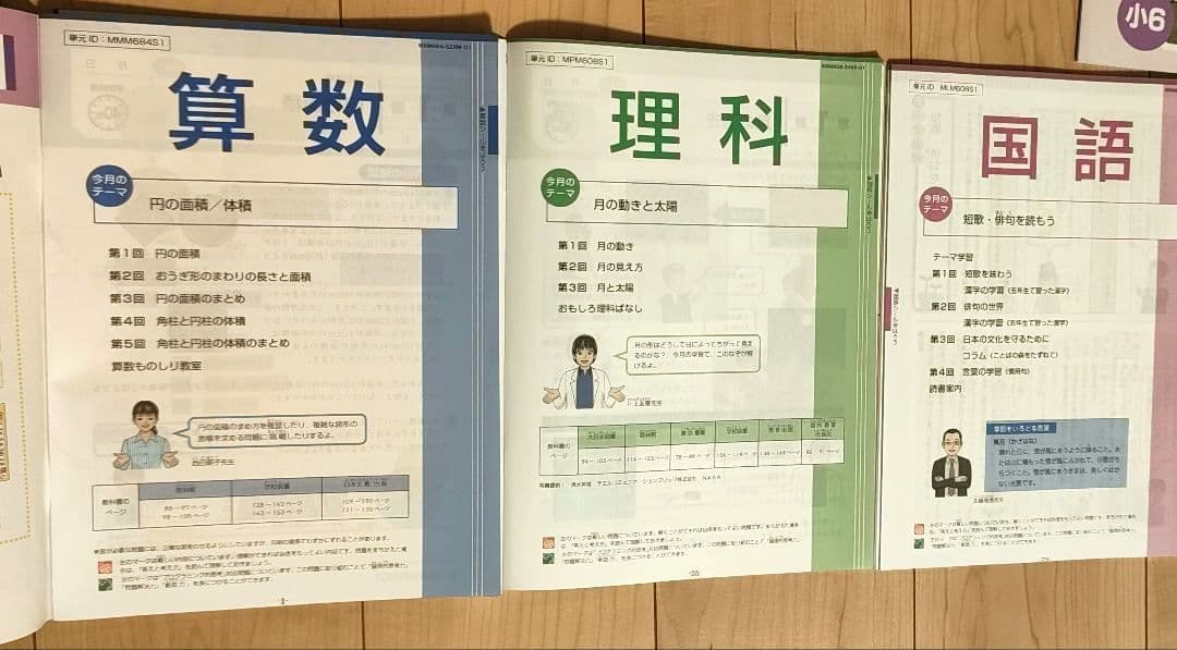 【未記入】z会　エブリスタディ　小6　9月〜2月　6ヶ月分　国語　算数　理科