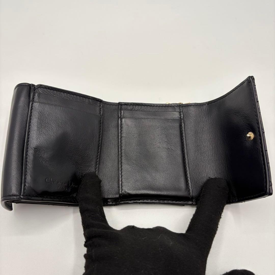 DIOR☆レディ ディオール☆エナメル☆ロータスウォレット☆カナージュ☆財