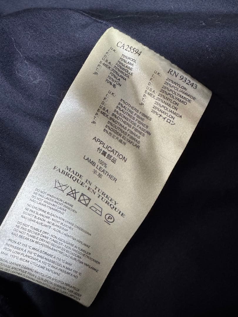 DIESEL メルトン生地ウールピーコート　ネイビー