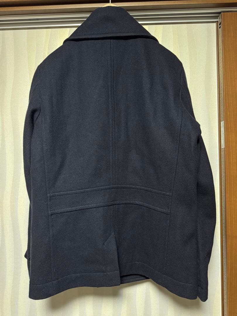 DIESEL メルトン生地ウールピーコート　ネイビー