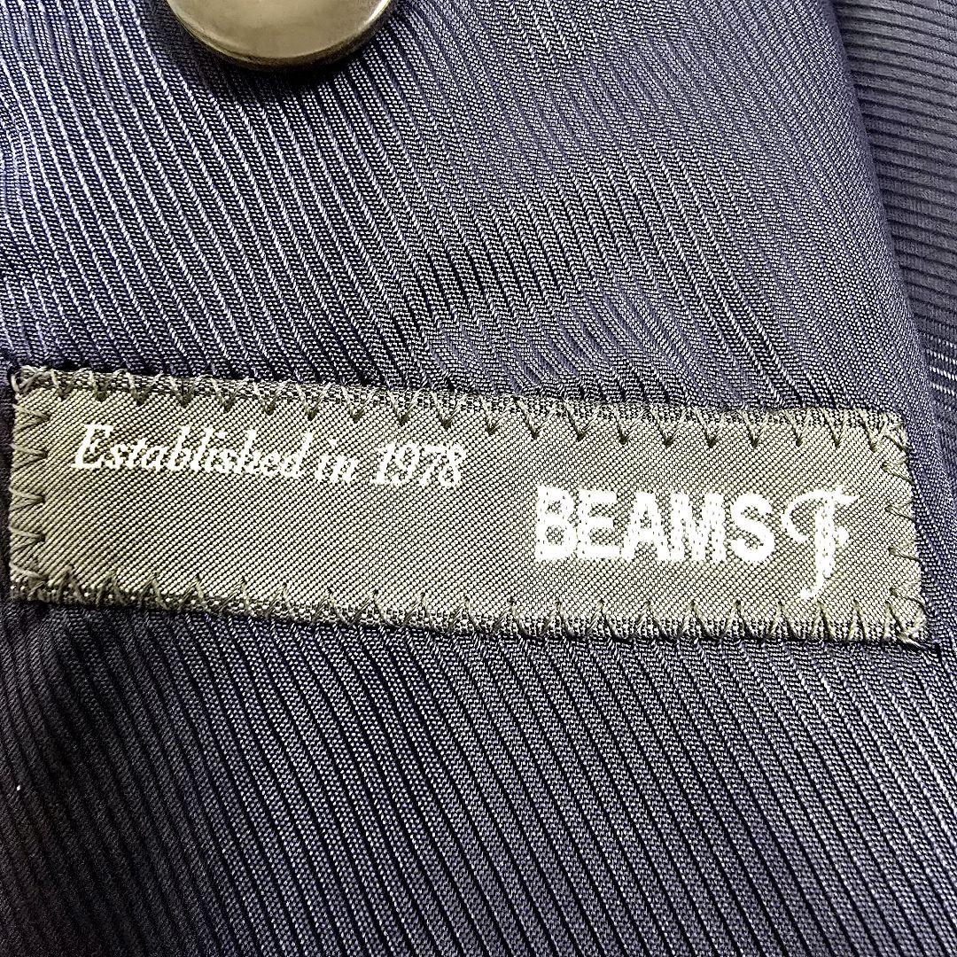 極美品 ビームスエフ スーツセットアップ ビジネス ストライプ ネイビー S相当