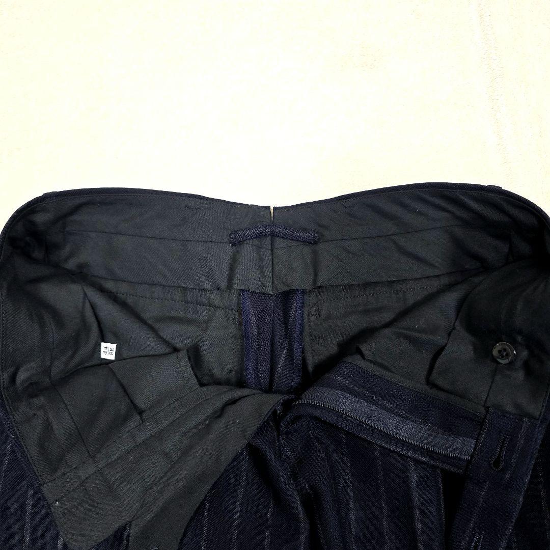 極美品 ビームスエフ スーツセットアップ ビジネス ストライプ ネイビー S相当