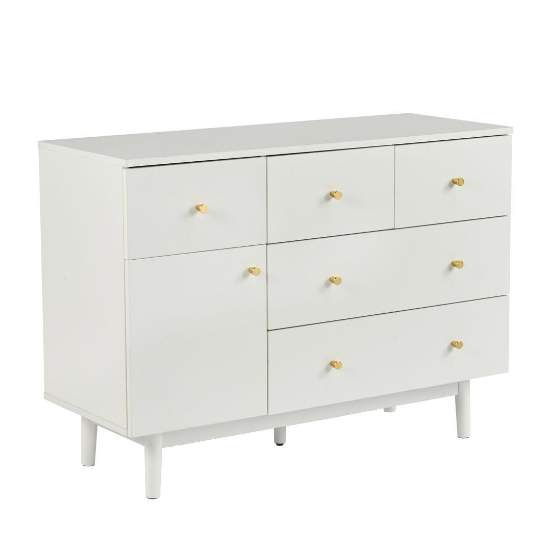 【新品】キャビネット サイドボード 引き出し5杯 チェスト 収納棚 リビング収納