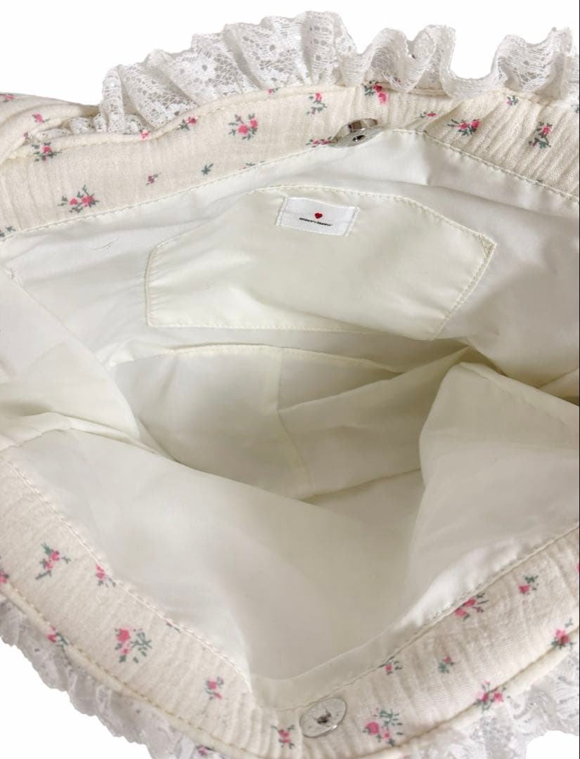 merry jenny　お花のガーゼキルトショルダーバッグ　ピンク