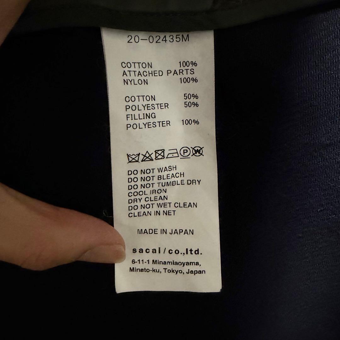 sacai 20aw コントラストディテールスリーブドッキングジャケット 1