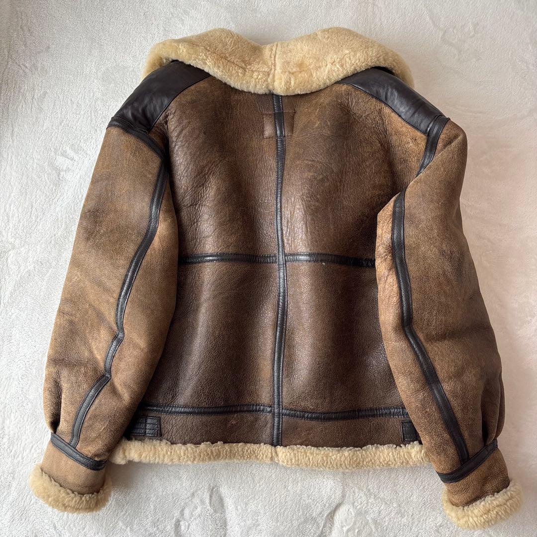 【美品】アヴィレックス　ムートンジャケット　フライトジャケット　羊革　38