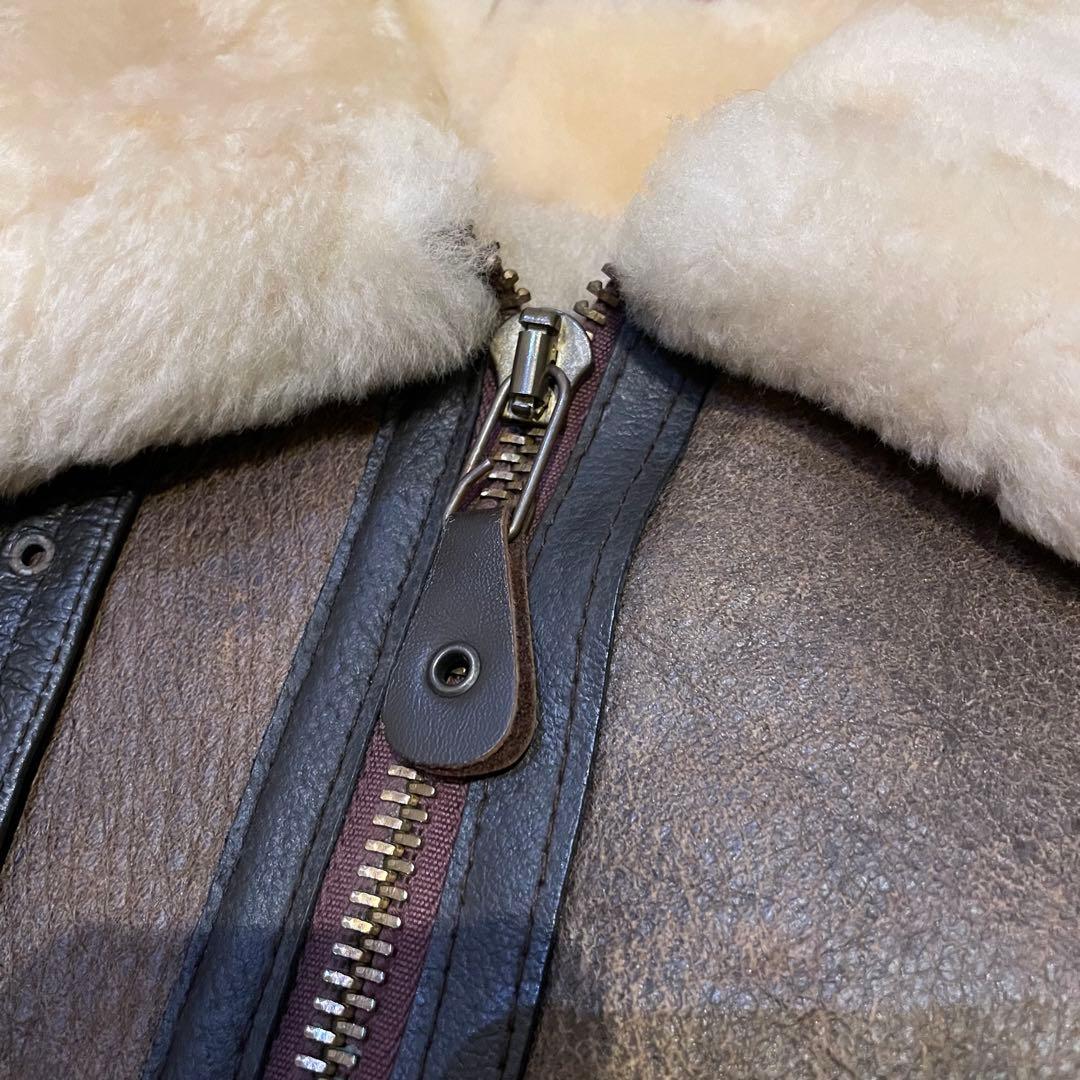 【美品】アヴィレックス　ムートンジャケット　フライトジャケット　羊革　38