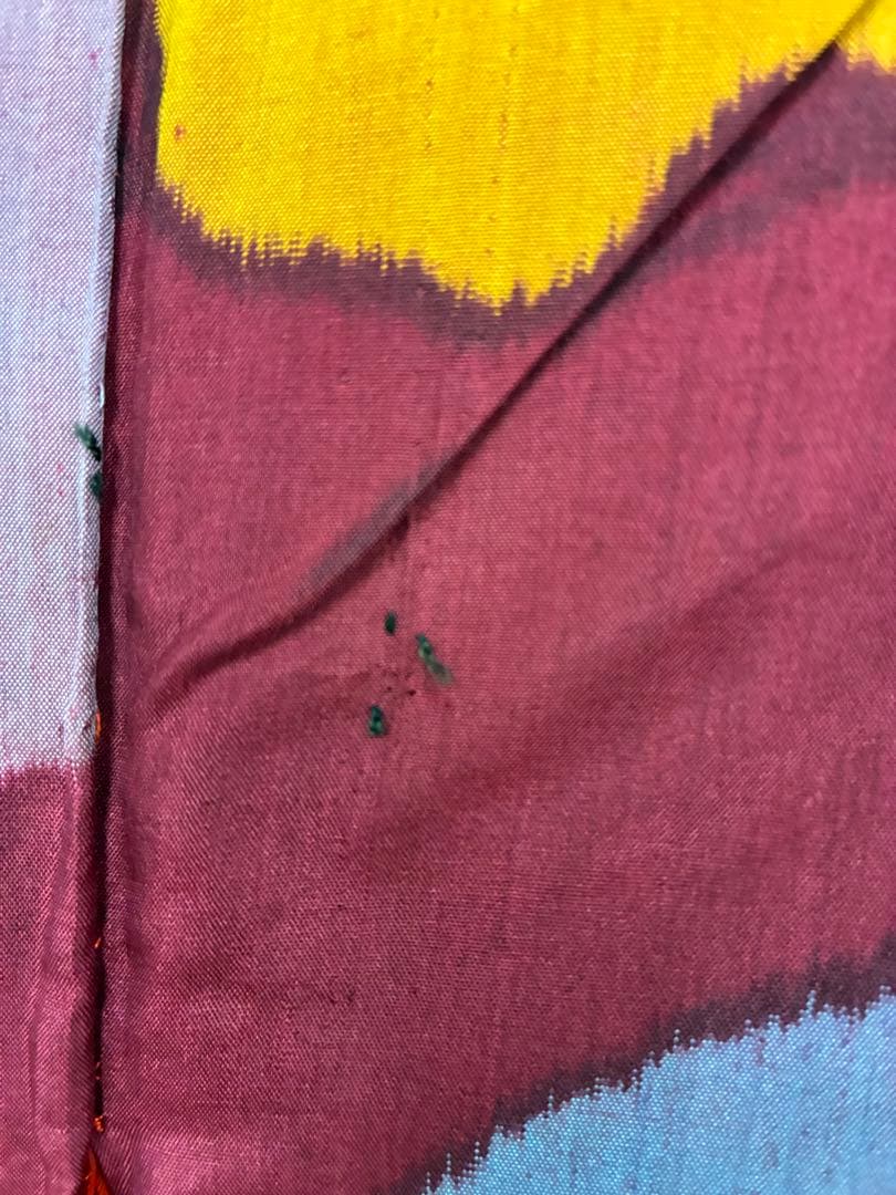 アンティーク　銘仙　着物　ザクロ　植物模様　レトロ　リメイク