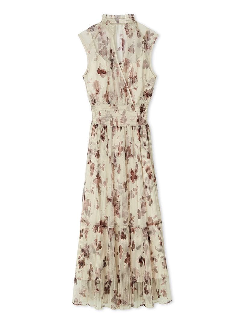 シアーフラワープリーツワンピース