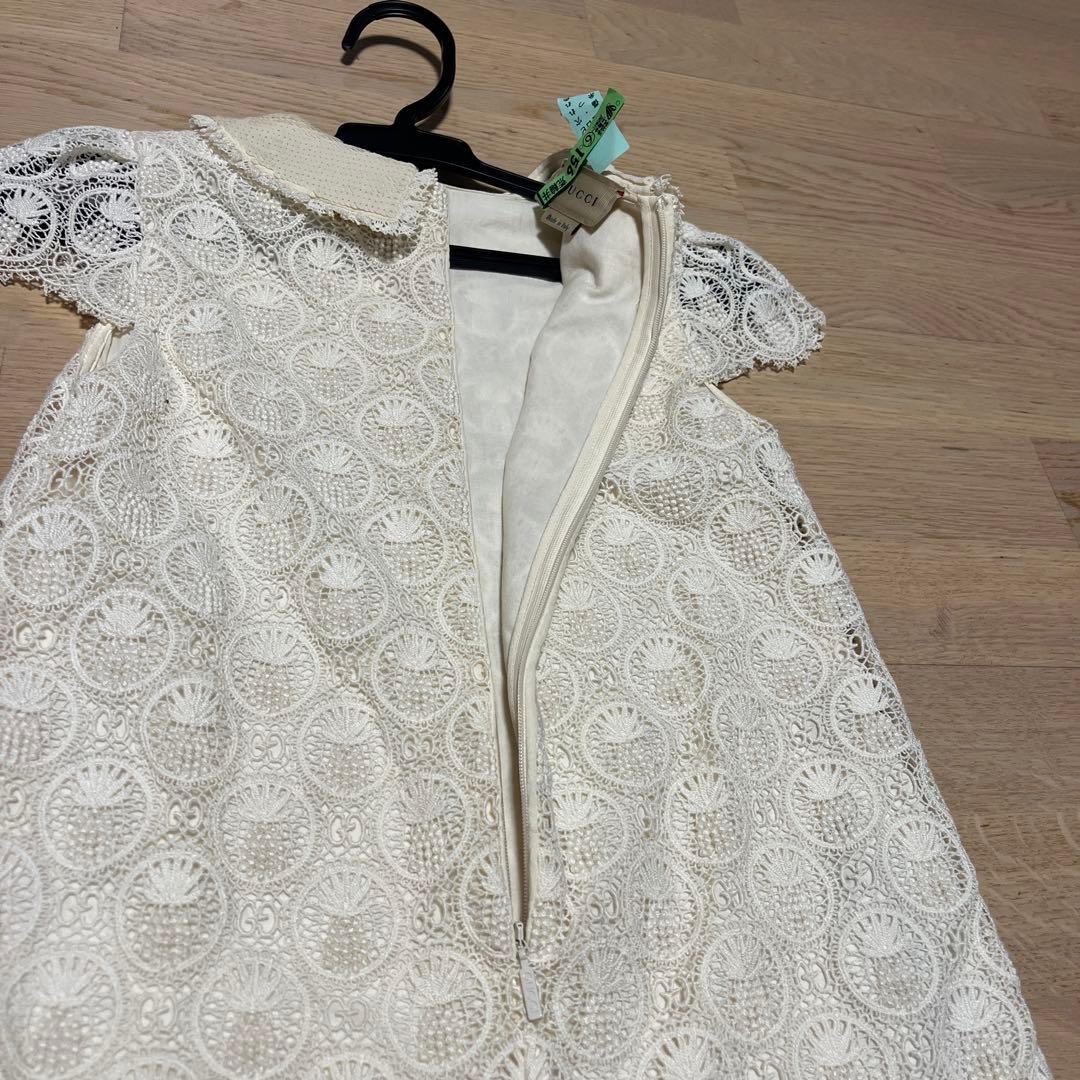 グッチチルドレン アイボリー レースワンピース 6y