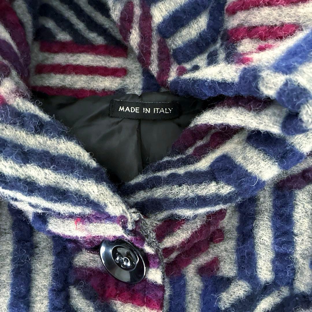 美品 近年✨イタリア製 コイビトミサキ 立体デザイン ウール ロング コート