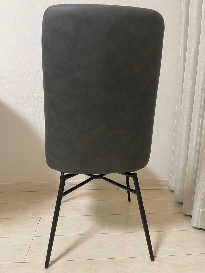 ニトリ　ダイニングチェア　回転式　一脚　アイボリー×グレー