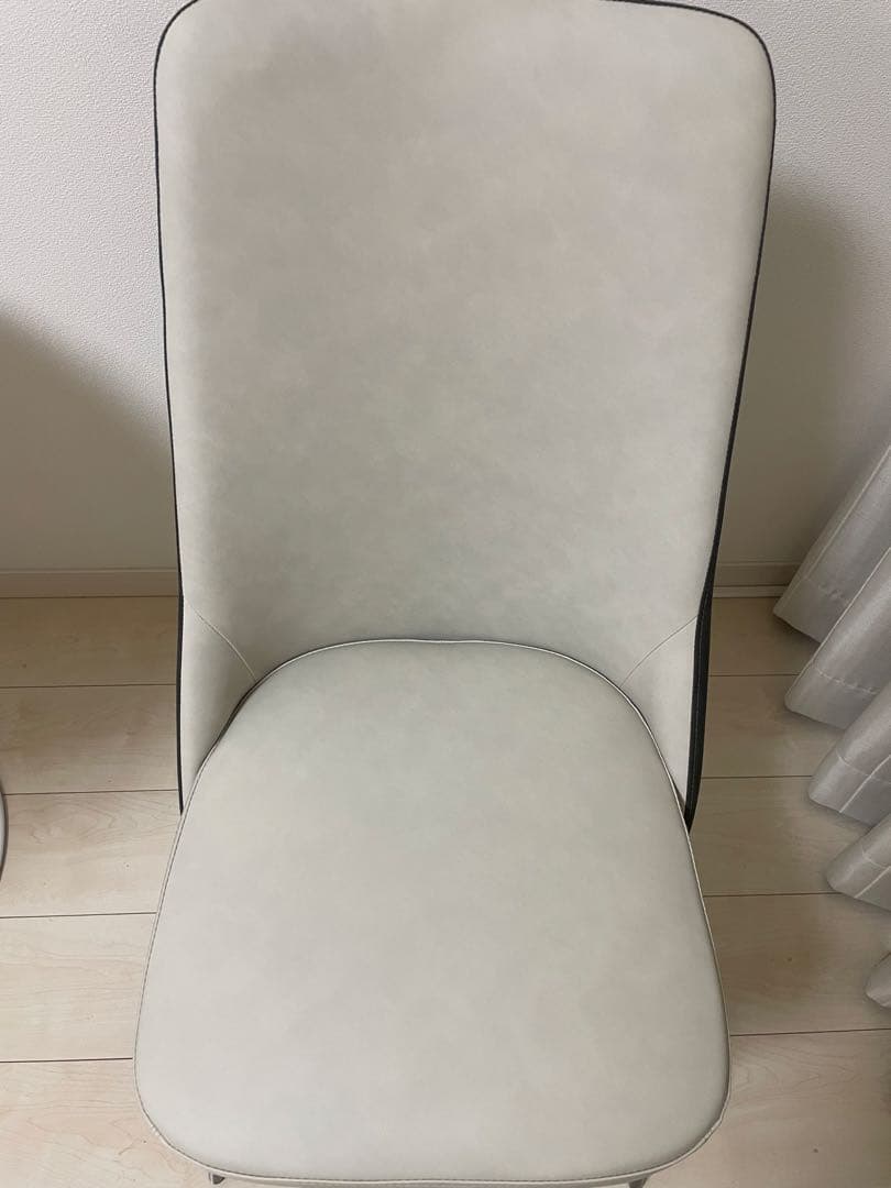 ニトリ　ダイニングチェア　回転式　一脚　アイボリー×グレー