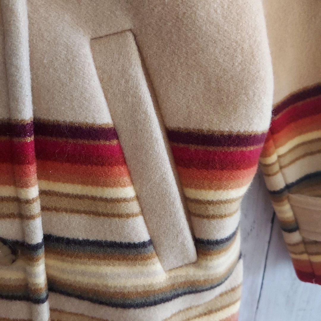 【PENDLETON】希少 ペンドルトン ネイティブ柄 ピーコート S ベージュ