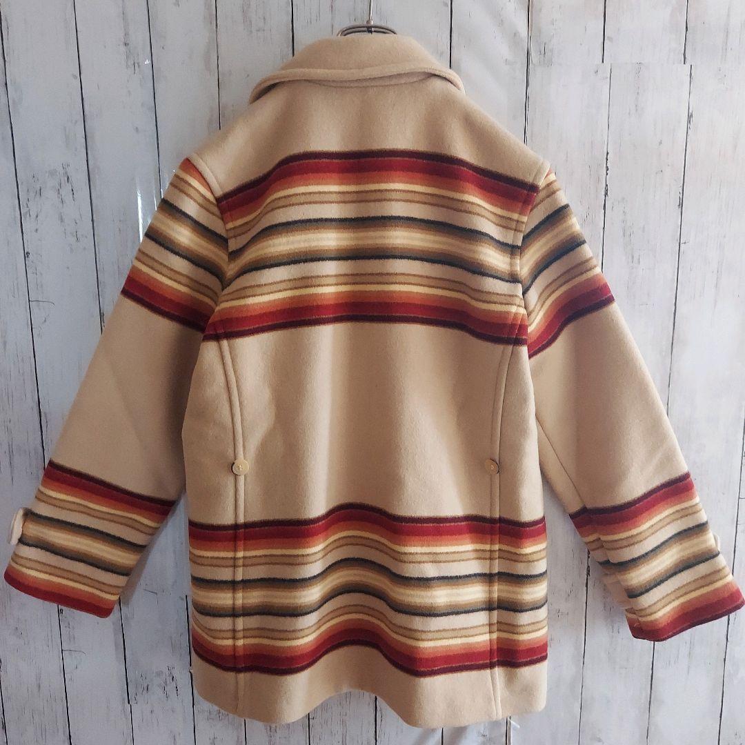 【PENDLETON】希少 ペンドルトン ネイティブ柄 ピーコート S ベージュ
