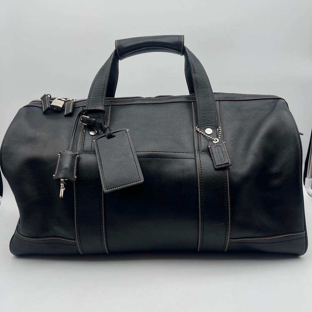 美品 コーチ 2way ボストンバッグ 旅行バッグ ブラック 黒 レザー