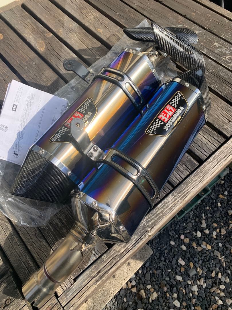 GSX1300Rハヤブサ用　ヨシムラSTBC チタンブルーカバー/カーボンエンド