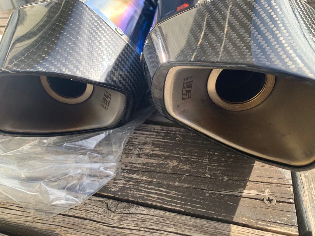 GSX1300Rハヤブサ用　ヨシムラSTBC チタンブルーカバー/カーボンエンド