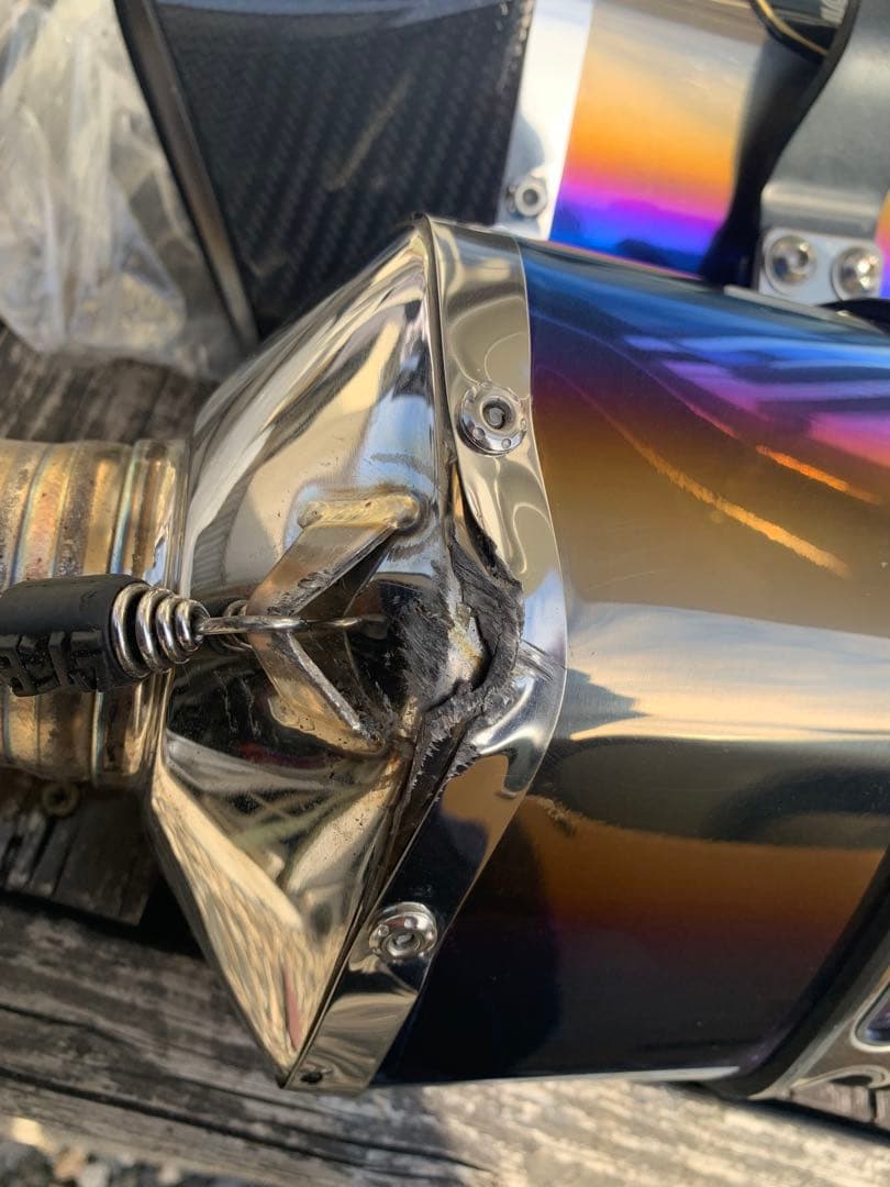 GSX1300Rハヤブサ用　ヨシムラSTBC チタンブルーカバー/カーボンエンド