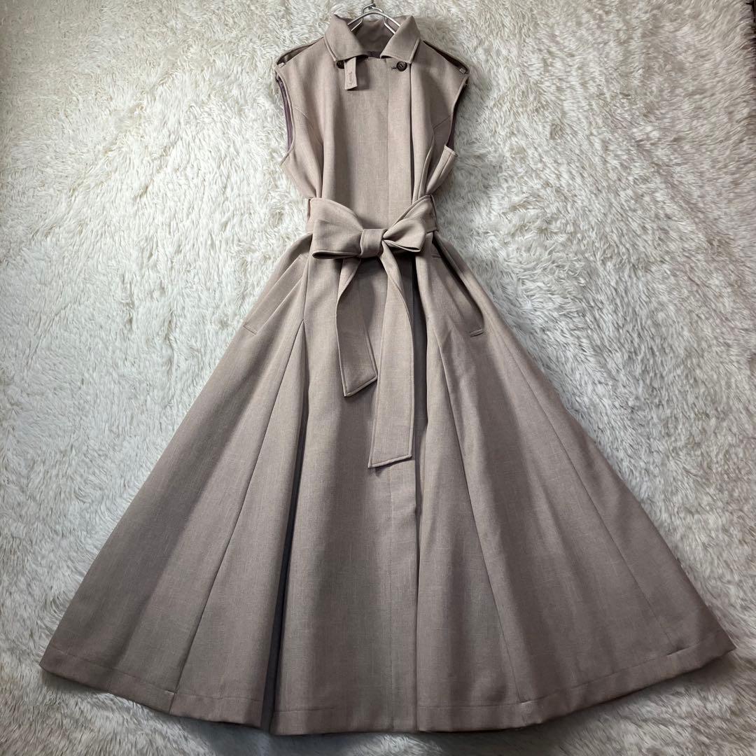 美品 L'Or ロル sleeveless coat dress フリーサイズ