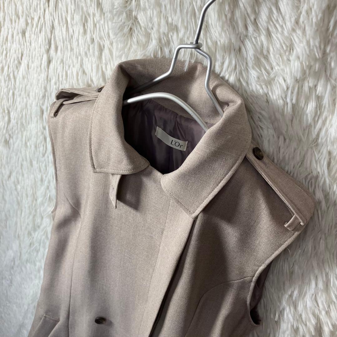 美品 L'Or ロル sleeveless coat dress フリーサイズ