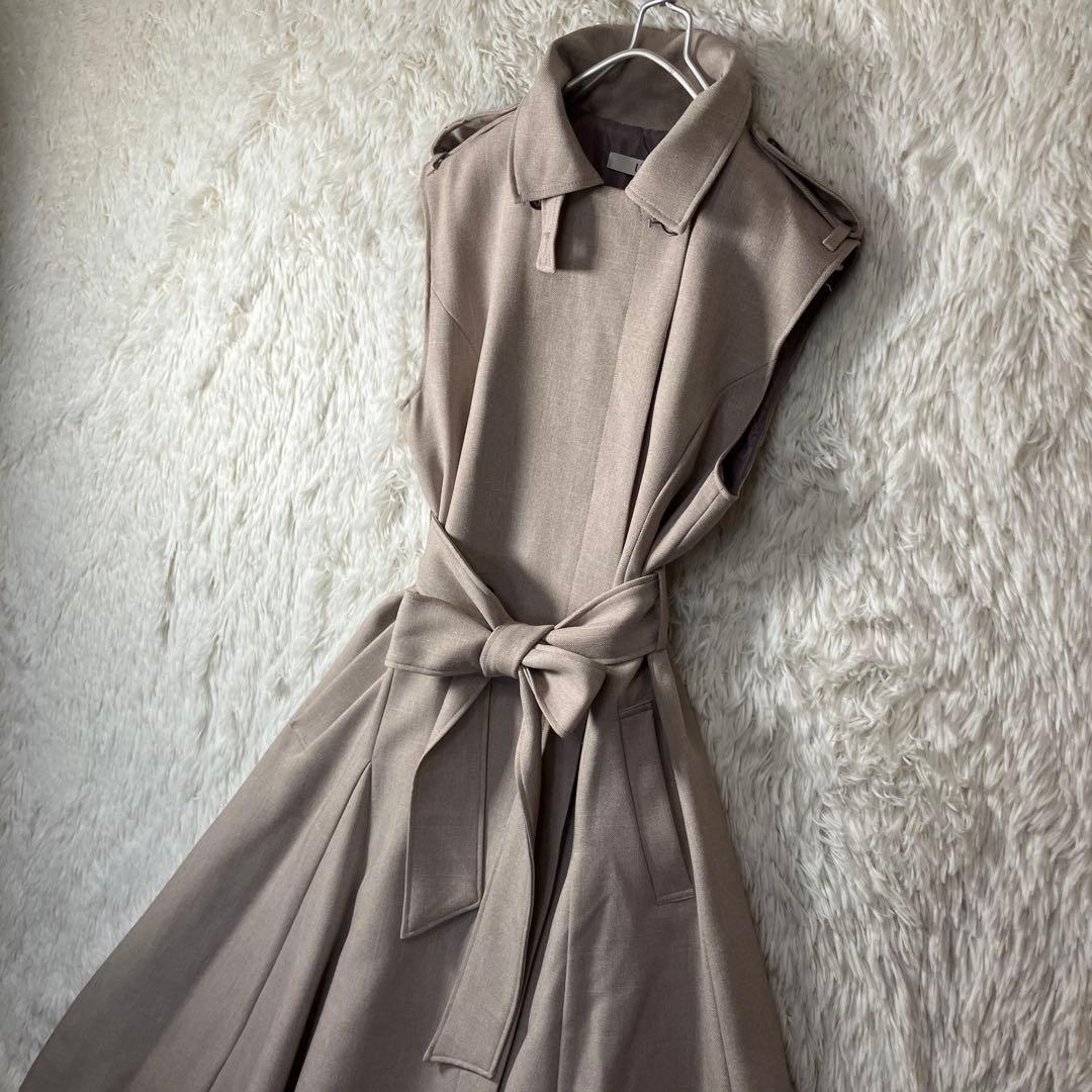 美品 L'Or ロル sleeveless coat dress フリーサイズ