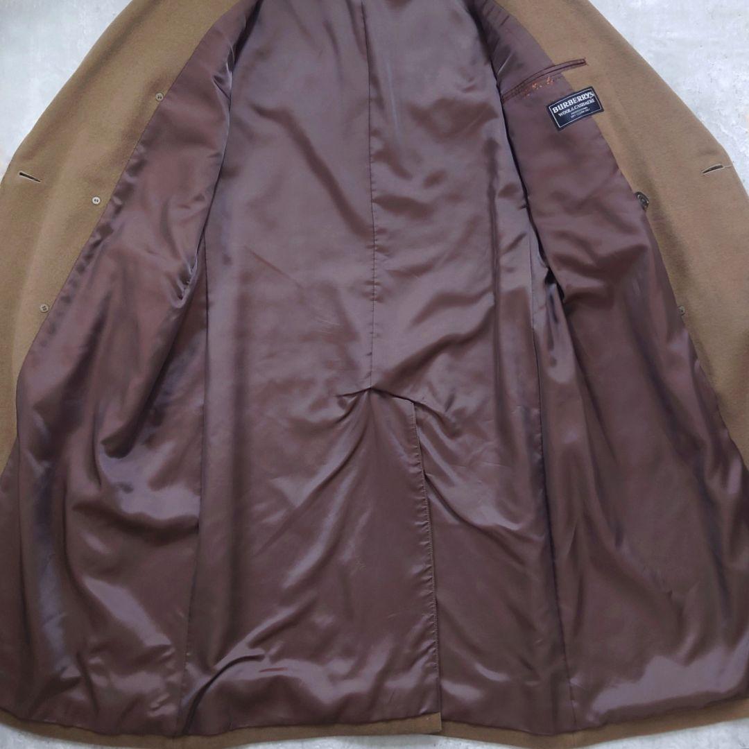 バーバリーズ ダブルブレストコート ウールカシミヤ ロング くすみカーキ