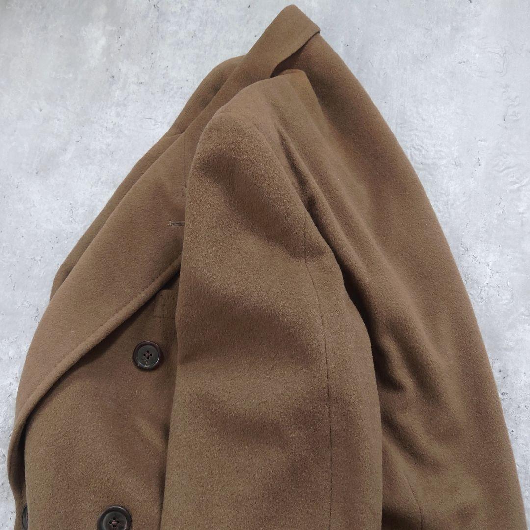 バーバリーズ ダブルブレストコート ウールカシミヤ ロング くすみカーキ