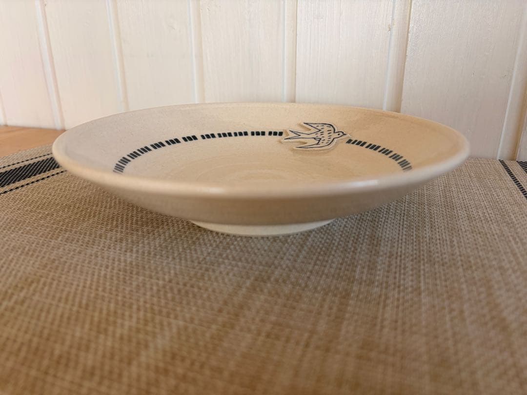 【週末お値下げ】東峯未央さん（益子焼作家）「トリ柄丸皿・楕円皿」計３枚セット