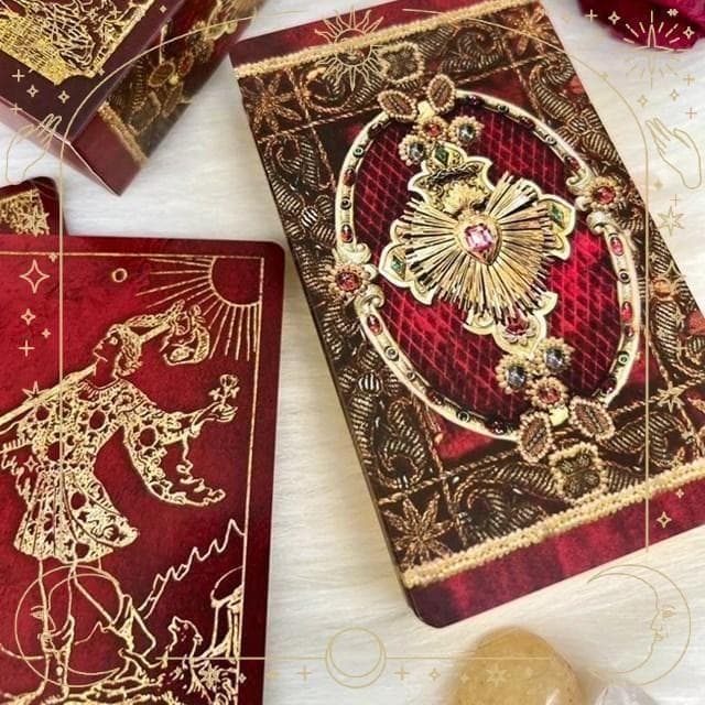 【正規品タロットカード】前作完売品✨美麗レア色✨豪華な真紅×ゴールドのデッキ