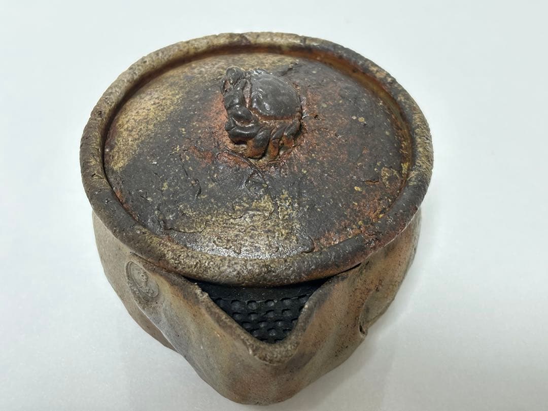 ⑯備前焼 宝瓶 登り窯 蟹 カニ かに 手びねり 急須
