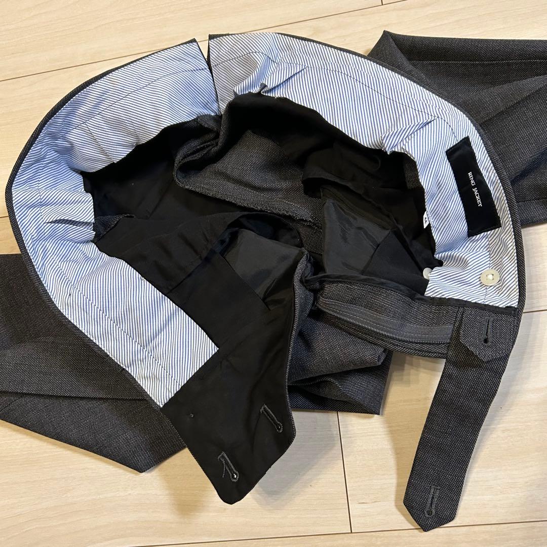 リングヂャケット スラックス グレー ウール100% サイドアジャスター 日本製