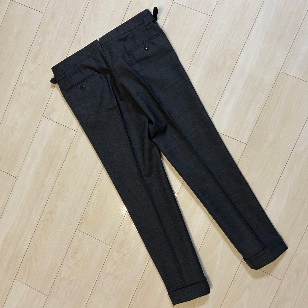 リングヂャケット スラックス グレー ウール100% サイドアジャスター 日本製