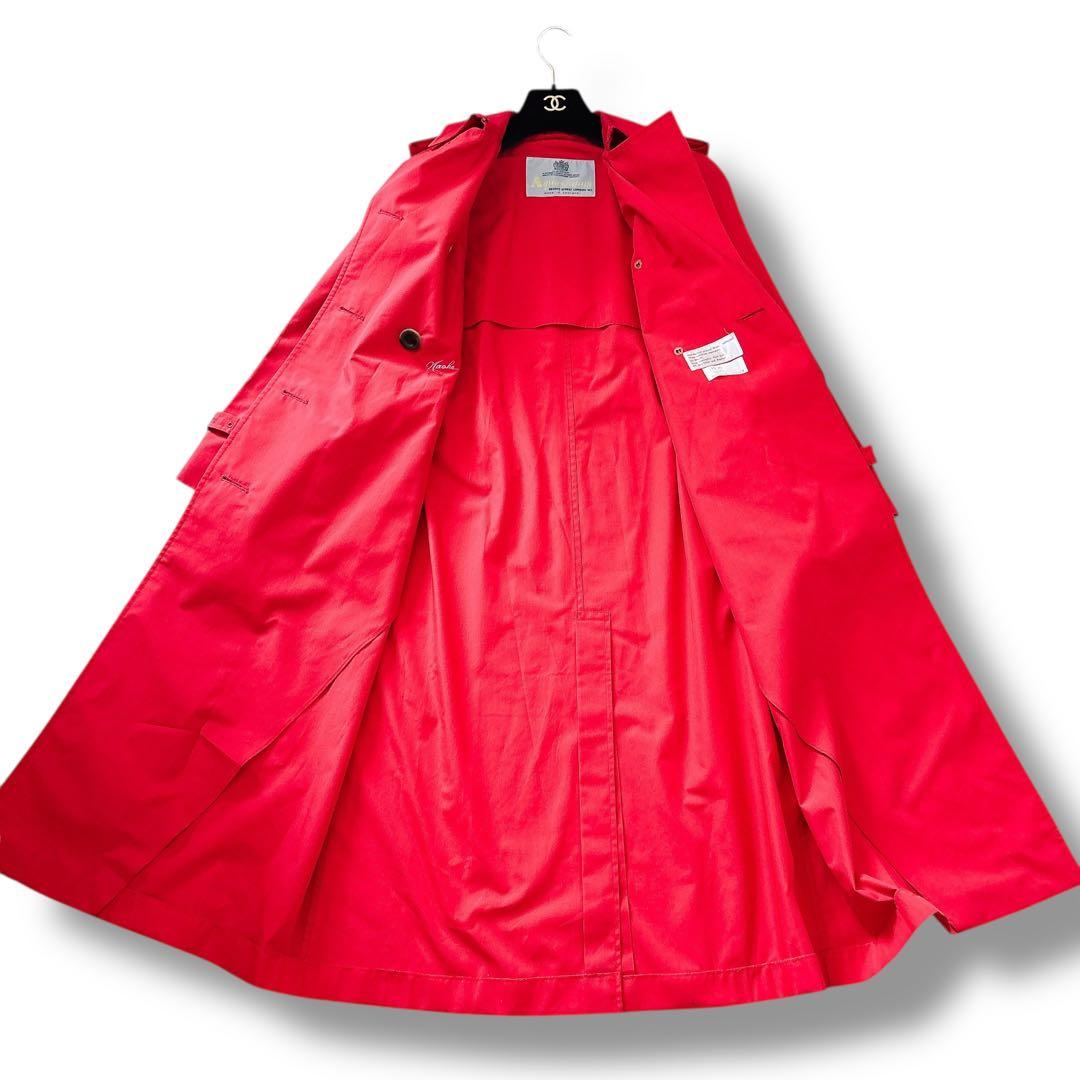 ヴィンテージ Aquascutum トレンチコート 赤 UK製 ベルト付