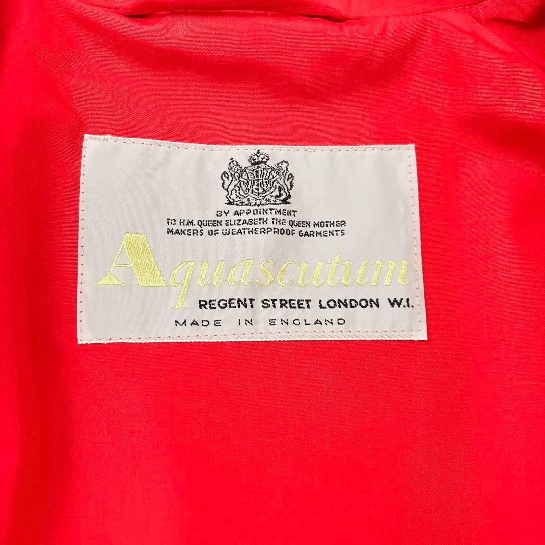 ヴィンテージ Aquascutum トレンチコート 赤 UK製 ベルト付