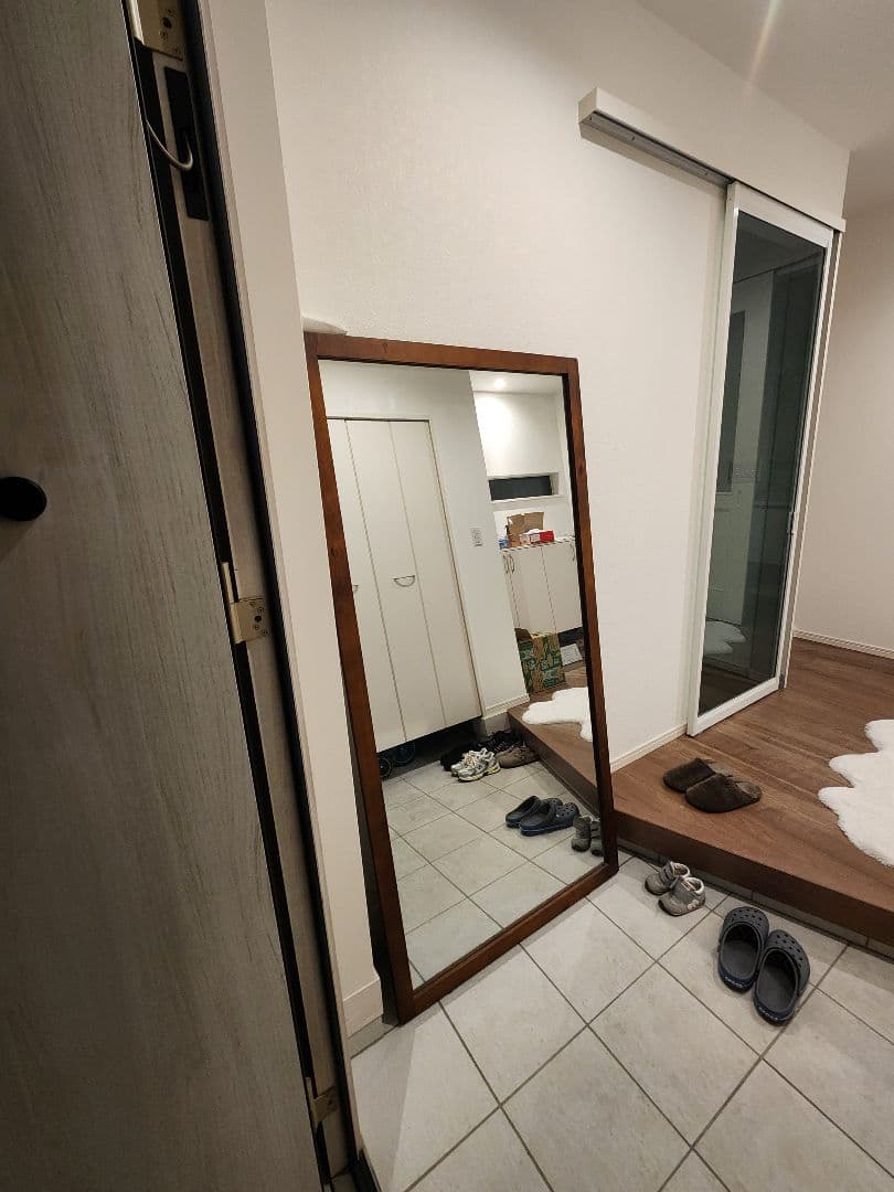 木製フレーム 縦長スタンドミラー 180cm×80cm