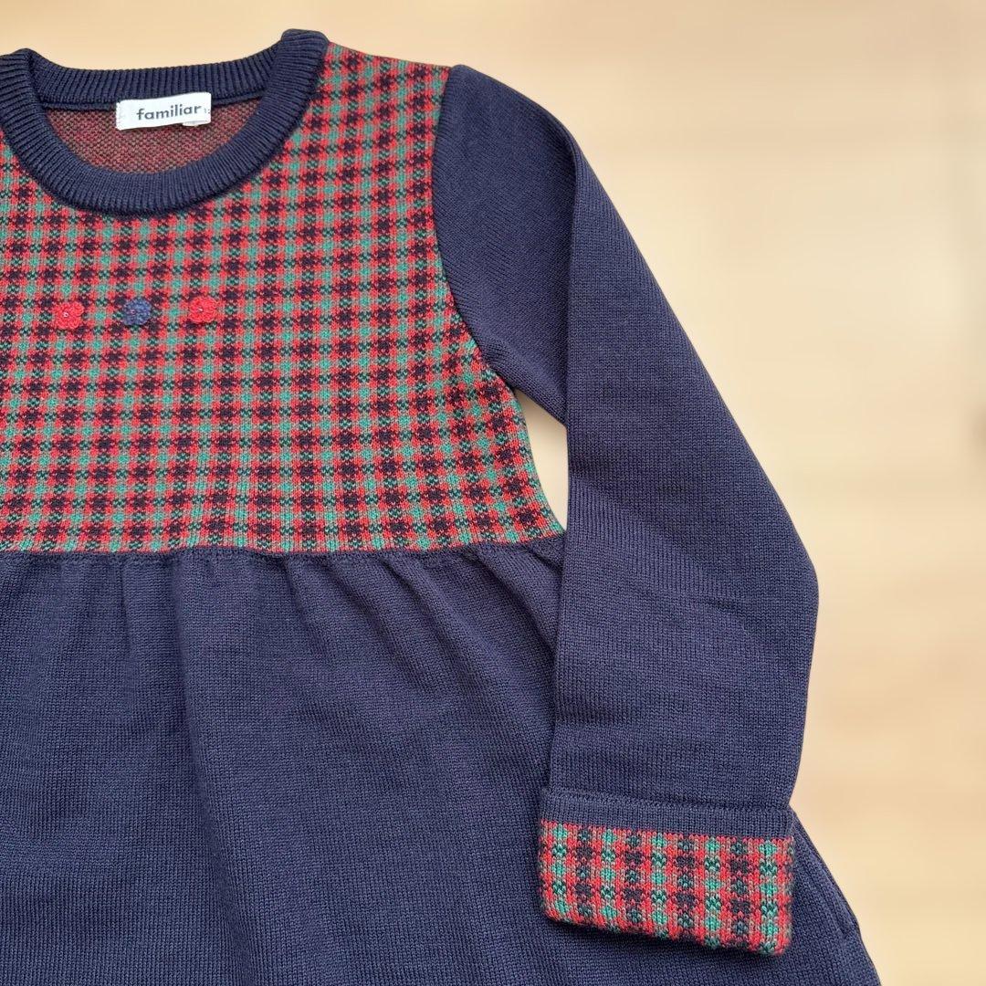 ファミリア　長袖ニットワンピース　120cm