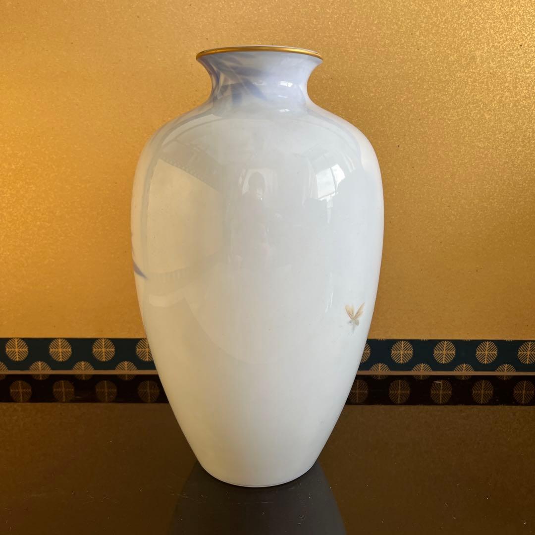 なつ【新品未使用】染付官窯 深川製磁 花瓶 花入 フラワーベース