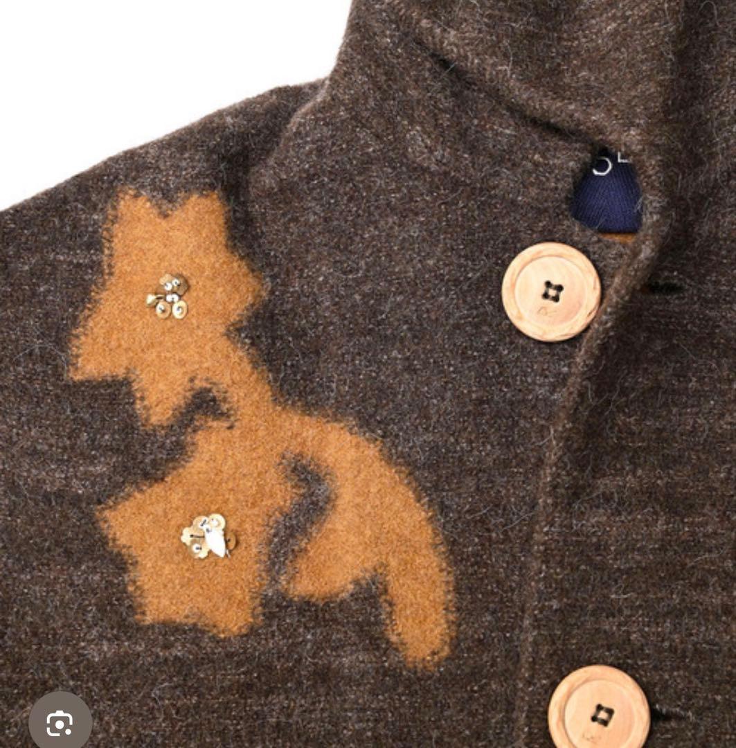【美品】45R ビーズ刺繍 ふっくら柔らか縮絨 コート 色は1番人気ブラウン