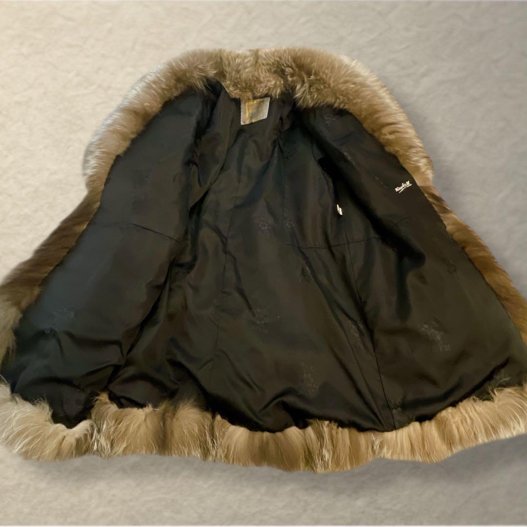 肉厚◎ 極上毛並み サガフォックス シルバーフォックス ファーコート 本毛皮