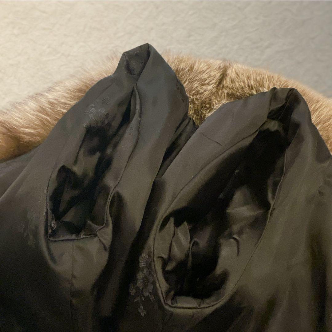 肉厚◎ 極上毛並み サガフォックス シルバーフォックス ファーコート 本毛皮