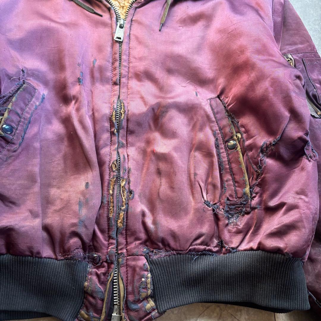 古着　50s b-15 タイプ　フライトジャケット　襤褸　茄紺